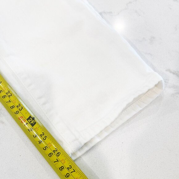 Gap 1969 Womens Jeans Relaxed Boyfriend White Cotton Ripped Button Fly 26 - Picture 13 of 14